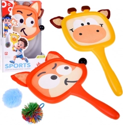 Kleurige racketjes in de vorm van diertjes voor kinderen