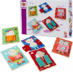 Houten educatief spel – aankleedborden met dieren EICHHORN