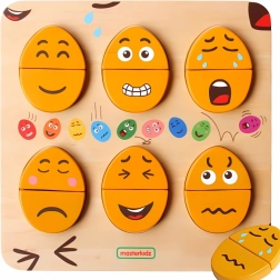 Houten bord voor het leren van emoties MASTERKIDZ – montessori eieren