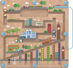 Magnetisch houten speelbord City