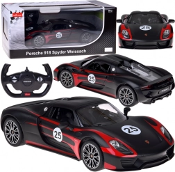Rastar RC auto PORSCHE 918 Spyder Weissach 1:14 met verlichting – zwart