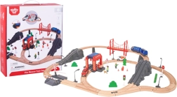 Holzeisenbahn-Set Feuerwehr und Ambulanz, 70 Teile – TOOKY TOY