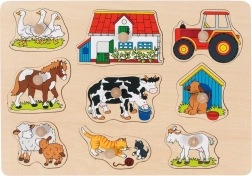 Goki houten puzzel met handgrepen Boerderij II
