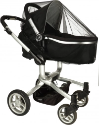 Universele elastische muggennet voor kinderwagen 140 cm – zwart