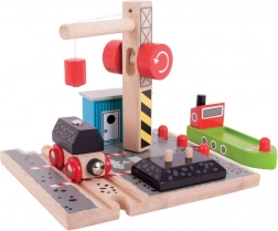 Bigjigs Rail Quai de Charbon avec grue