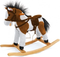 Cheval à bascule brun-blanc