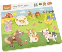 Houten inlegpuzzel dieren - met geluid
