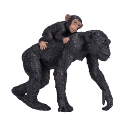 Figurine chimpanzé avec son petit – animal réaliste pour enfants et collectionneurs