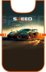 Children's apron poncho with car motif