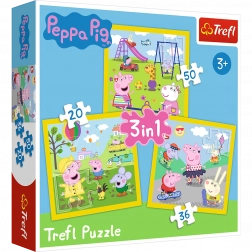 Puzzle 3-en-1 – PEPPA PIG – La joyeuse journée de Peppa