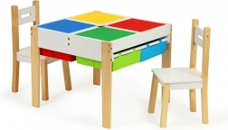 Wooden children's furniture set: table and 2 chairs ECOTOYS