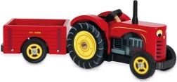 Le Toy Van tracteur rouge et remorque
