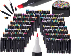 Dubbelzijdige alcoholmarkers in etui, 168 kleuren