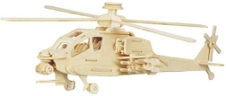 Woodcraft houten 3D-puzzel – Apache-helikopter