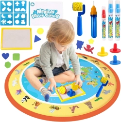 Magical Water Drawing Mat WOOPIE ZOO, round, 23 pieces