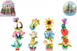 Mini bouwset bloemen in capsule – creatieve plastic bloemetjes 6 cm, mix van soorten