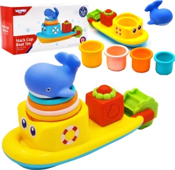 Woopie baby waterspeelgoed – boot met walvis en gietbekers
