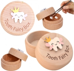 Houten doosje voor melktandjes voor kinderen met gravure Tooth Fairy Box