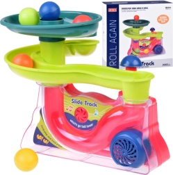 Kleurrijke knikkerbaan met muziek voor kinderen