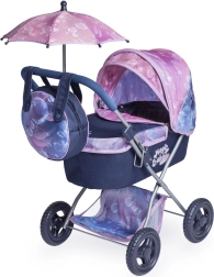 Opvouwbare poppenwagen met parasol en tas Magic Bubble 60 cm