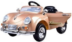 Stijlvolle retro elektrische auto met 2 motoren 12 V en afstandsbediening – Gelakt