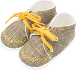 Baby crib shoes sneakers NEW BABY jeans mustard 0–3 months