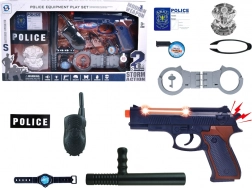 Grote politiepakket met pistool, geluid en badge