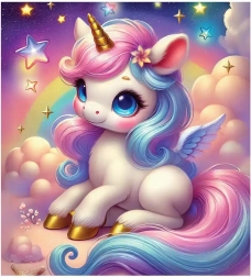 Houten puzzel Magische dromen over eenhoorns WOODEN CITY, 20 stukjes