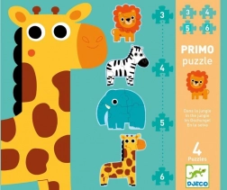 DJECO puzzel jungle 4 in 1 voor kinderen (3–6 stukjes)