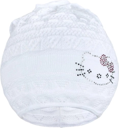 Knitted hat-scarf New Baby kitten white 104 (3–4 years)