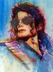 Diamant schilderen – tekening MICHAEL JACKSON 30 × 40 cm