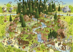 HEYE Puzzle ZOO Fou: Exposition forêt noire 1000 pièces