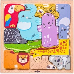 Houten puzzel exotische dieren