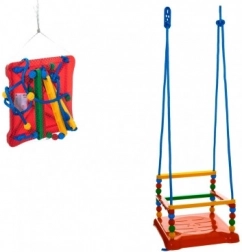 Plastic swing with safety bar 35 × 34 cm, load capacity 40 kg – Red