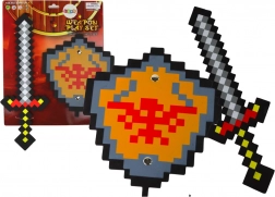 Schuimridder-set met pixelzwaard en schild