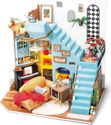 ROLIFE miniature dollhouse living nook – DIY kit with LED lighting