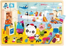 DJECO houten puzzel vliegveld 35 stukjes