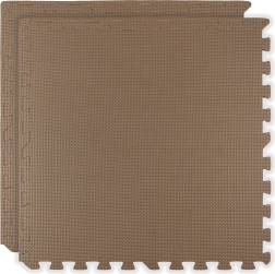 Tapis en mousse HUMBI 120 × 60 cm, grand puzzle en mousse imperméable, beige cappuccino foncé, 2 pièces