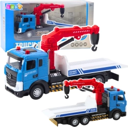 Tow Truck Toy – Flatbed with Crane, Lights and Sounds, Metal Cabin