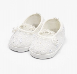 Ballerines en dentelle pour bébé NEW BABY, beige, 12–18 mois