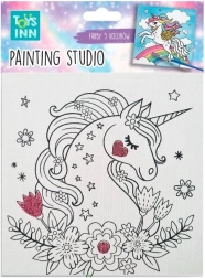 Painting set canvas unicorn flowers