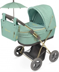 Opvouwbare poppenwagen met parasol en tas Capriccio 60 cm