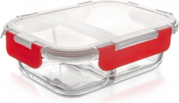 Glazen gedeelde lunchbox met deksel en afdichting 550 ml