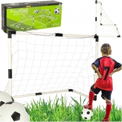 Set van 2 kinder-voetbaldoelen 95 × 70 × 50 cm met ballen en pompje