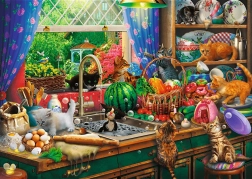 TREFL Puzzle Premium Plus: Theetijd met speelse kittens 1000 stukjes