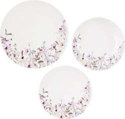 Porcelain dinner set with floral motif LOUKA, 18 pieces