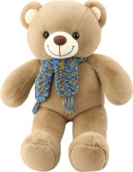 Plush Teddy Bear with Colorful Scarf Brown 55 cm