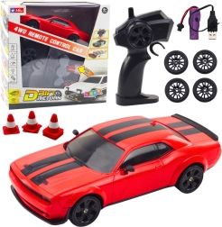 Voiture RC drift 4WD avec roues interchangeables – rouge
