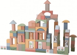 Houten pastelblokken Safari 120 stuks