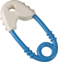 Baby Rattle of Blue-White Safety Pin